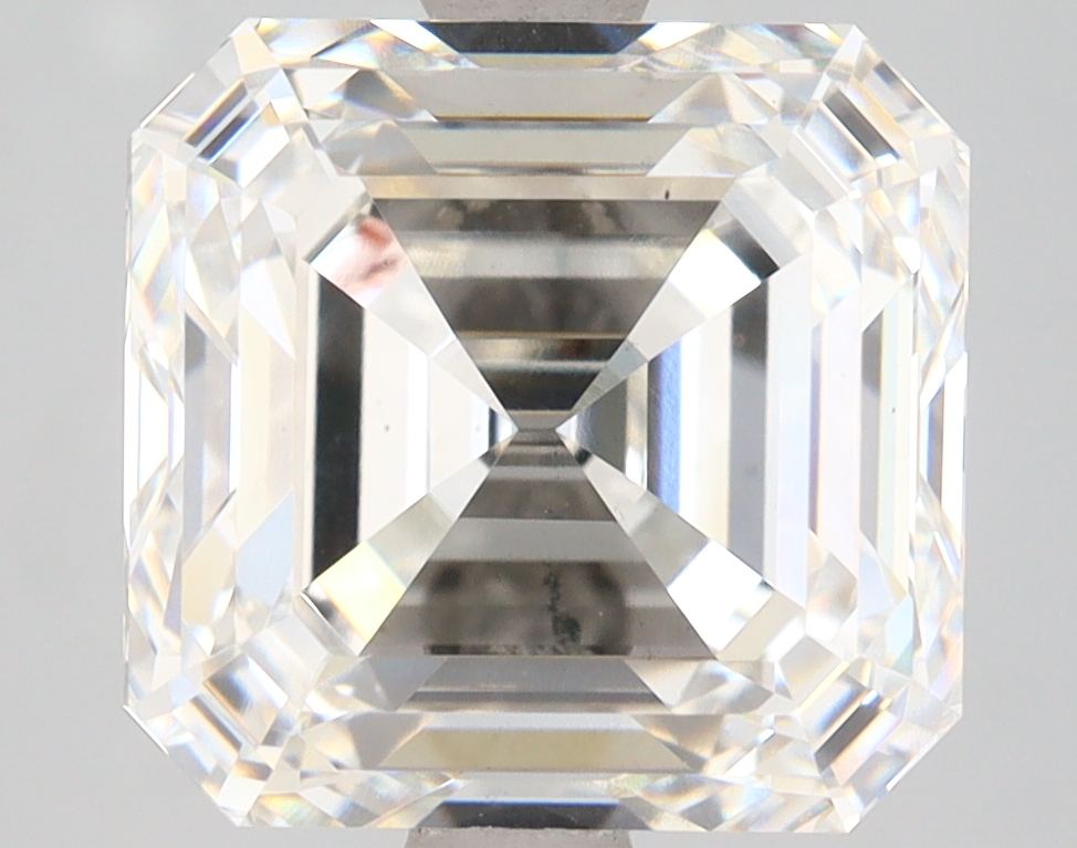 Actual 5.02 carat H Asscher lab-grown diamond